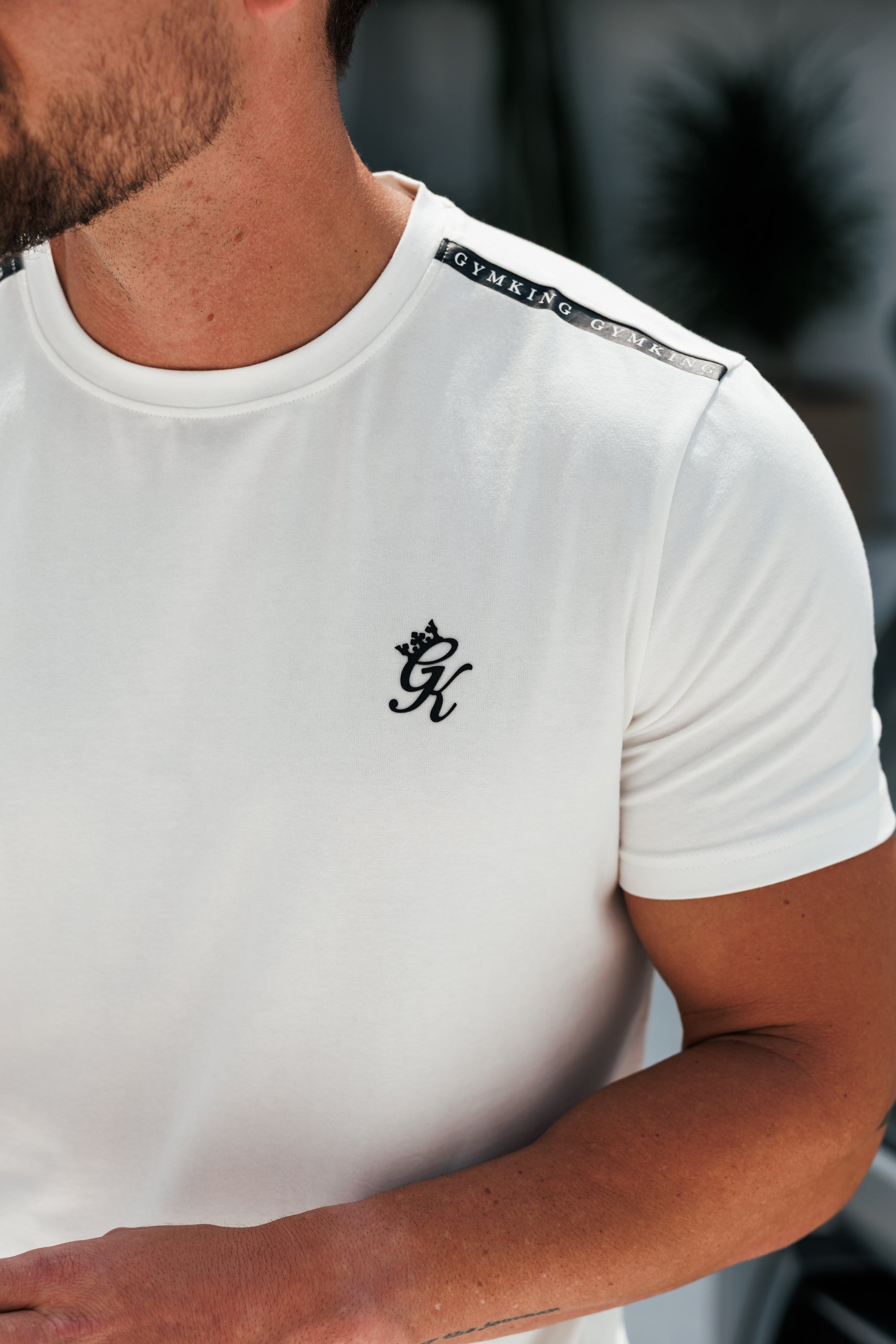 Gym King Taped Jersey Tee - White
