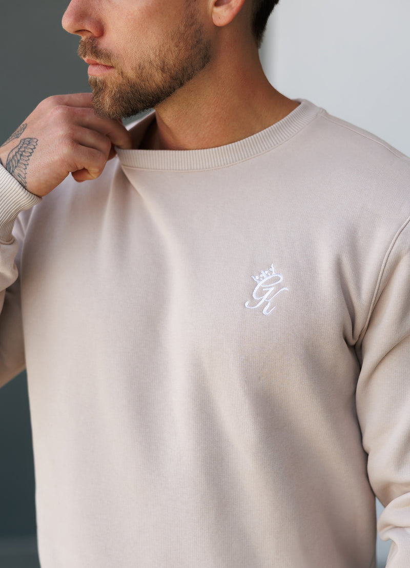 Gym King Fundamental Fleece Crew - Light Stone