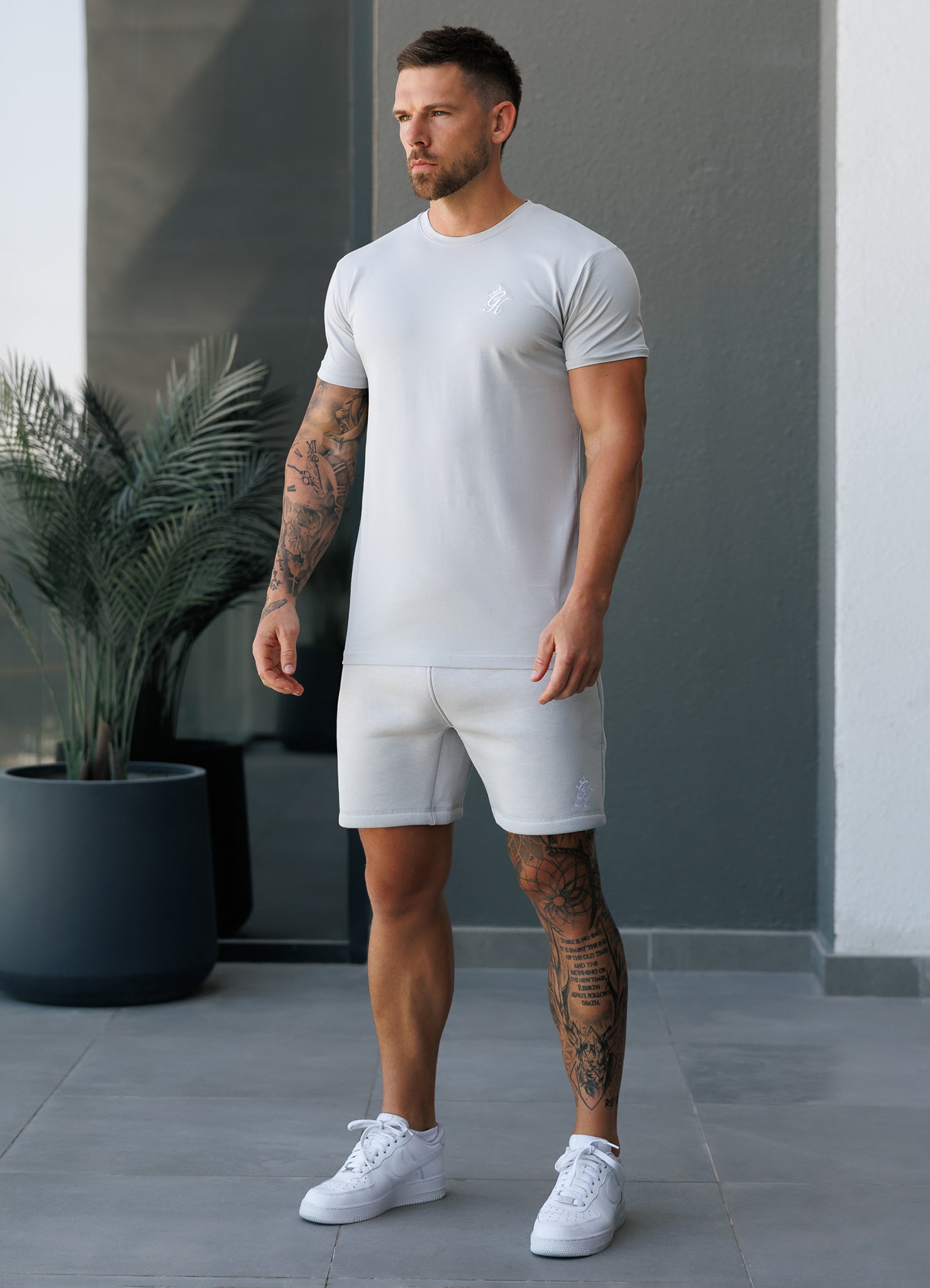 Gym King Fundamental Jersey Tee - Light Grey