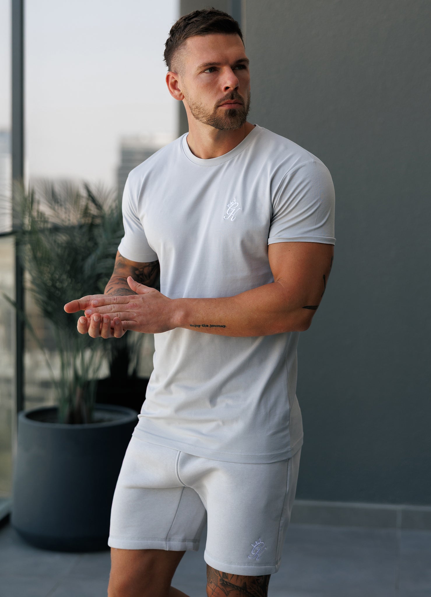 Gym King Fundamental Jersey Tee - Light Grey