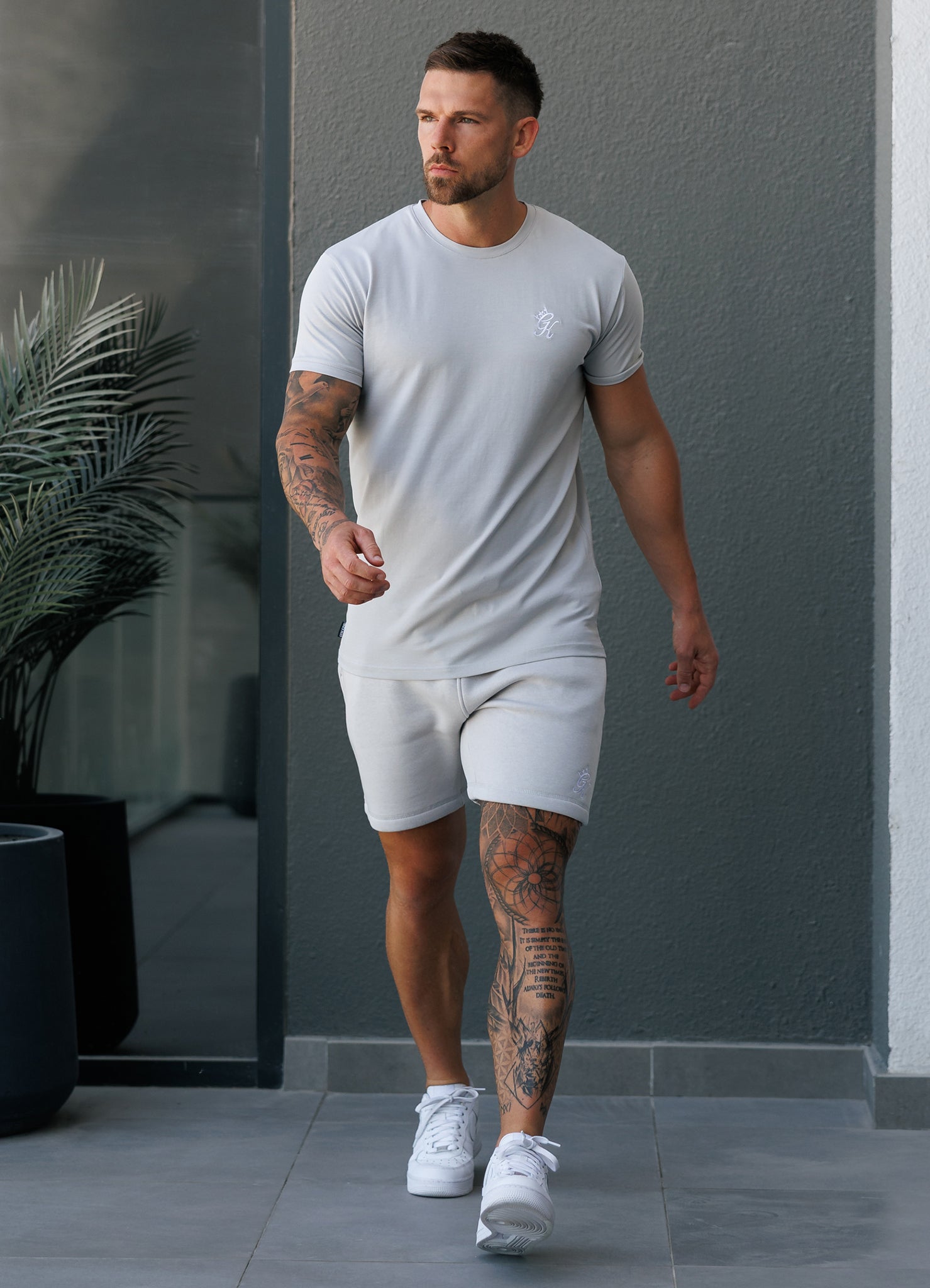Gym King Fundamental Jersey Tee - Light Grey