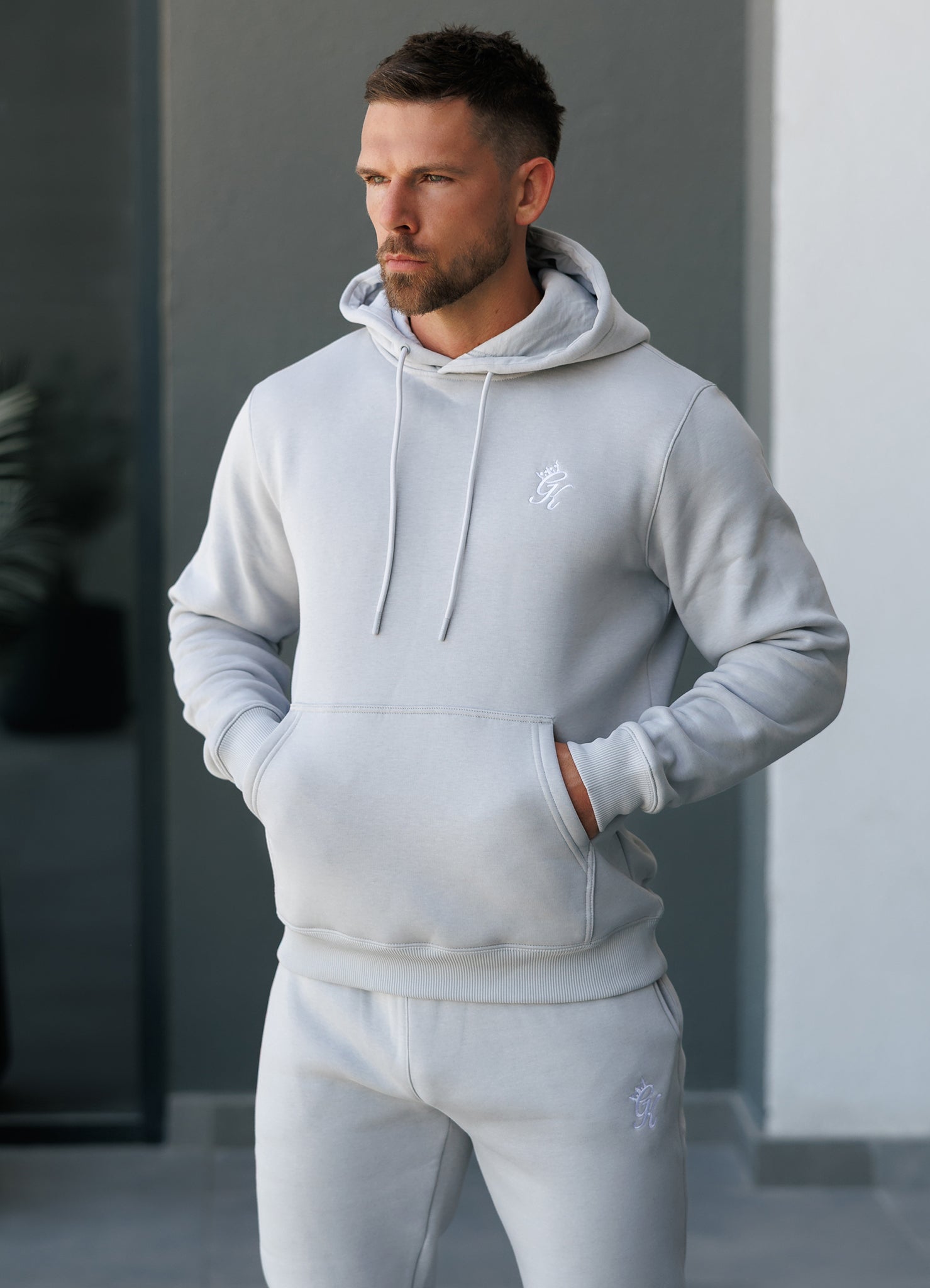 Gym King Fundamental Fleece Hood - Light Grey