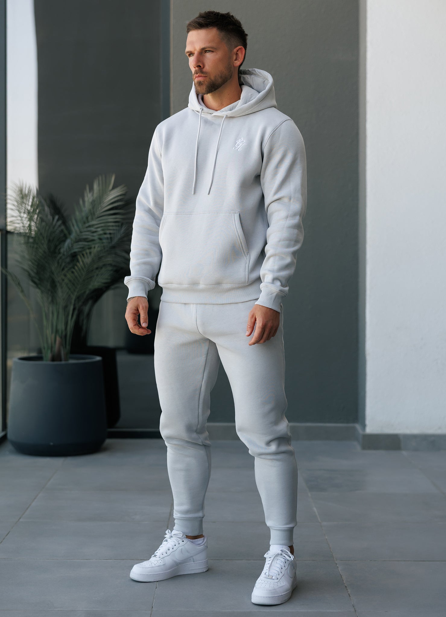 Gym King Fundamental Fleece Hood - Light Grey