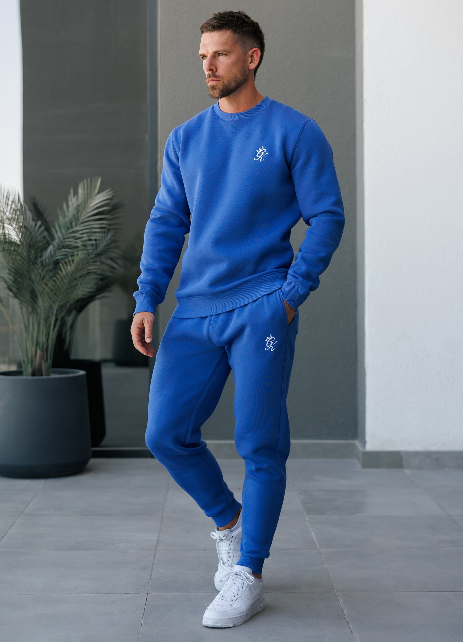 Gym King Fundamental Fleece Crew - Sonic Blue