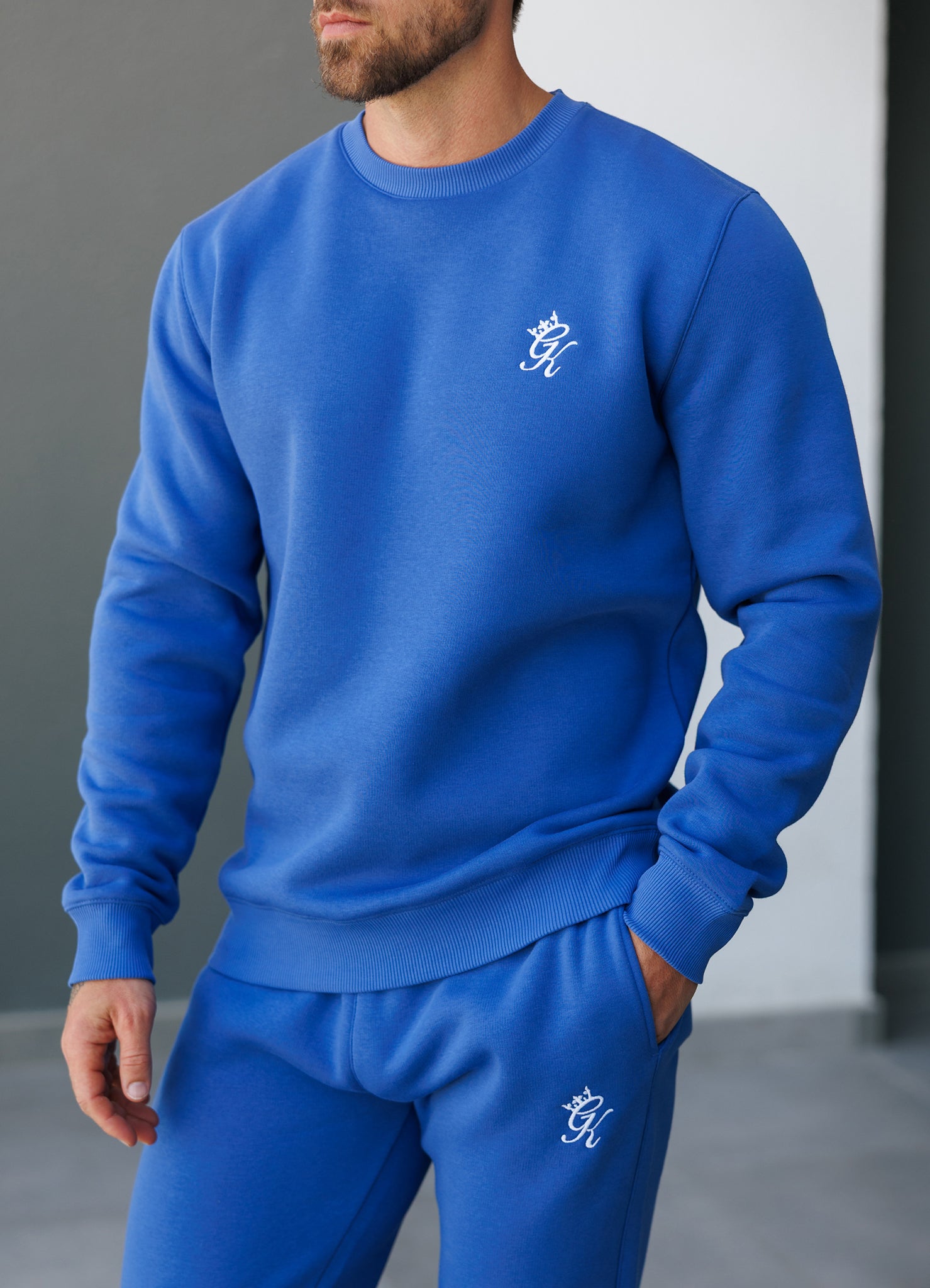 Gym King Fundamental Fleece Crew - Sonic Blue