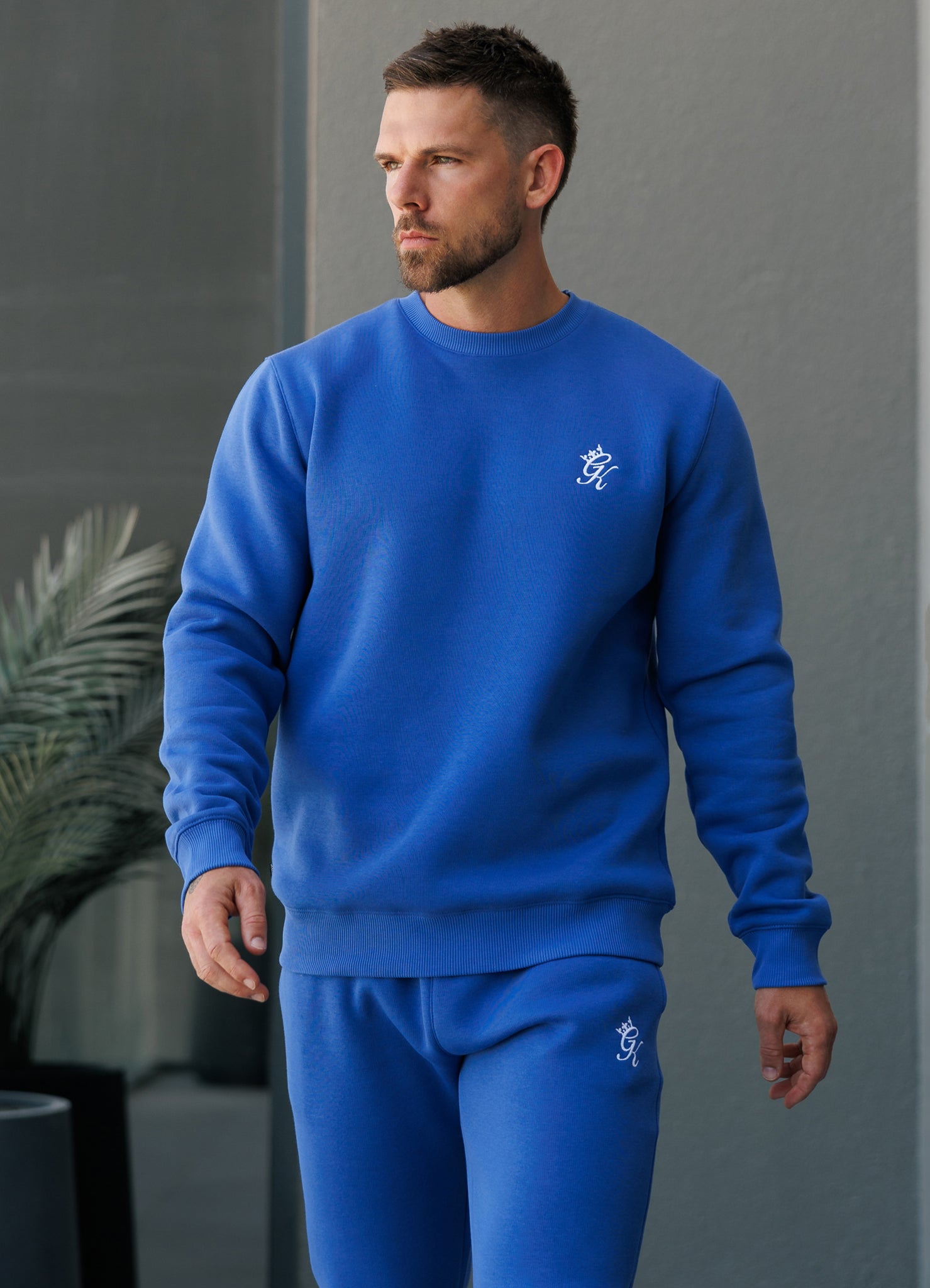 Gym King Fundamental Fleece Crew - Sonic Blue