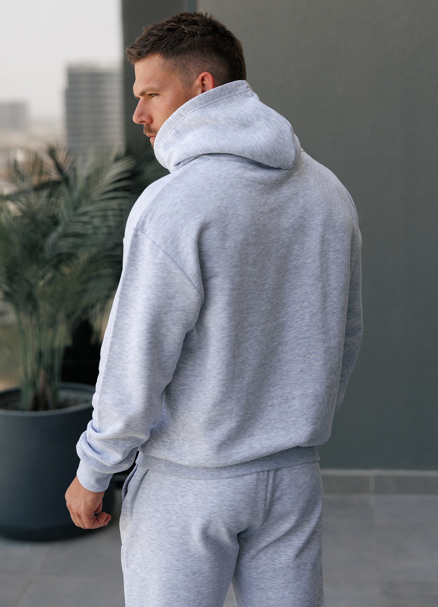 Gym King Established Relaxed Fit Hoodie - Snow Marl