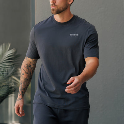 Gym King Established Regular Fit Tee - Pewter/White