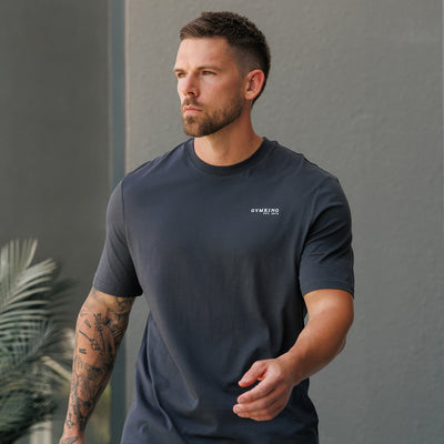 Gym King Established Regular Fit Tee - Pewter/White