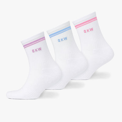 GKW Tipping Crew Sock (3PK) - Carnation Pink/Hyacinth/Blue Cotton