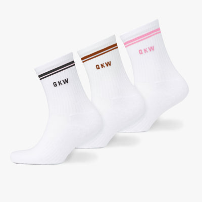 GKW Tipping Crew Sock (3PK) - White/Black/Chestnut/Berry