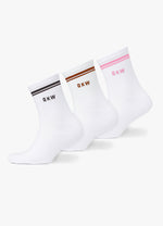 GKW Tipping Crew Sock (3PK) - White/Black/Chestnut/Berry thumbnail
