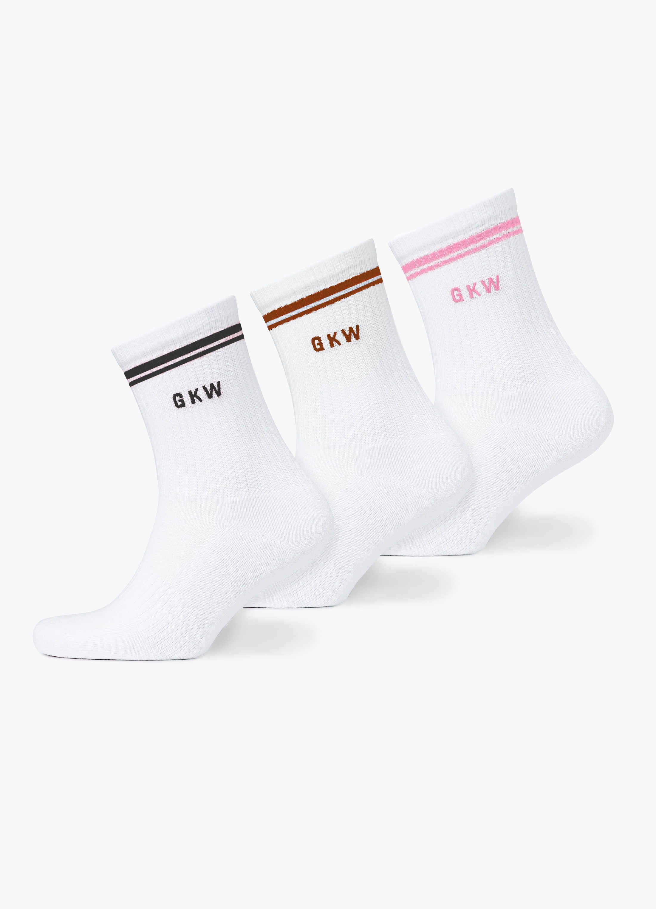 GKW Tipping Crew Sock (3PK) - White/Black/Chestnut/Berry