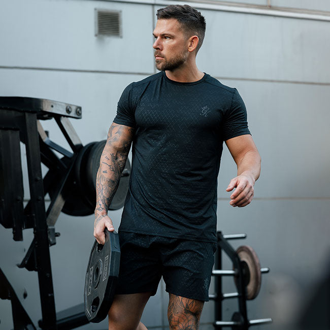BUYJYA 5Pcs Men's Workout Set Gym Clothing Compression Leggings Shorts  Shirt Long Sleeve Top for Running - Walmart.com
