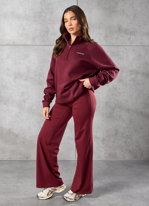 Gym King 365 High Waisted Straight Leg Yoga Pant- Deep Cherry