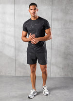 Gym King Debossed Camo Short Sleeve T-Shirt - Black thumbnail