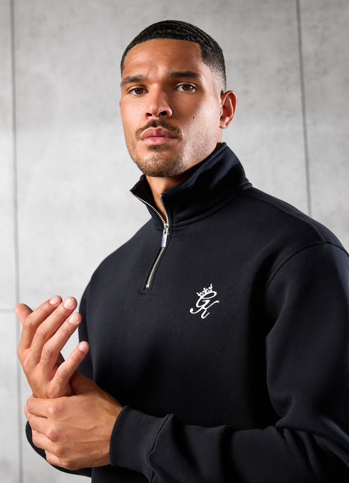 Gym King Fundamental Fleece 1/4 Zip Funnel - Black