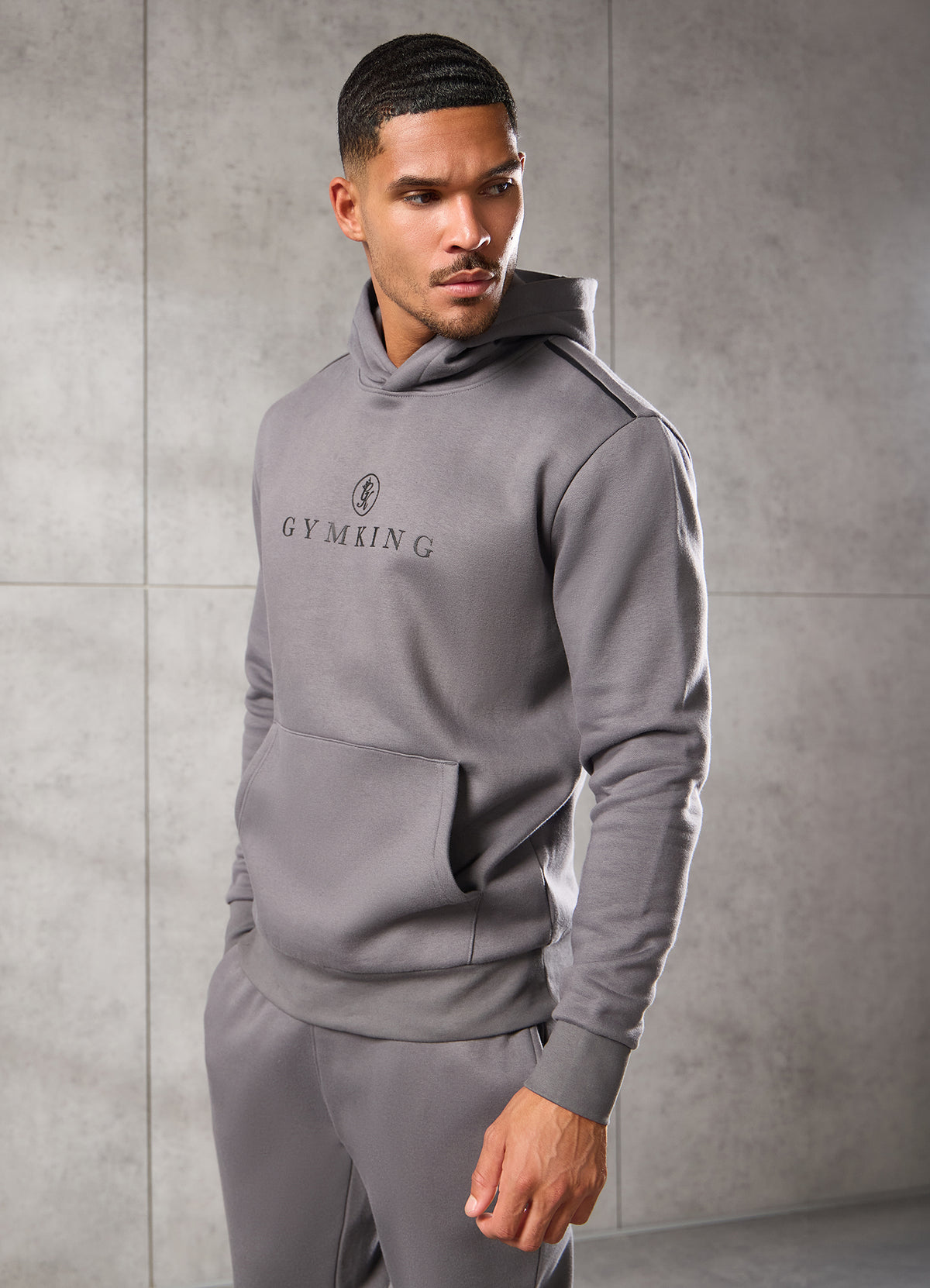 Gym King Pro Logo V2-hoodie - Gunmetal Grey