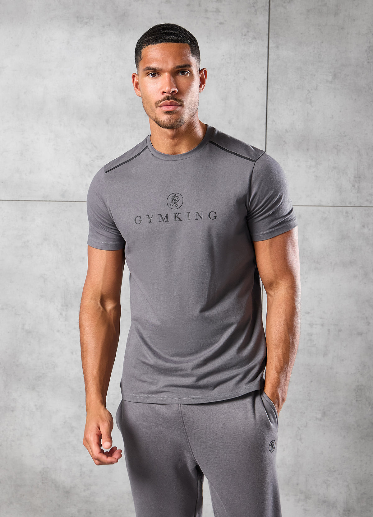 Gym King Pro Logo V2 T-shirt - Gunmetal Grey