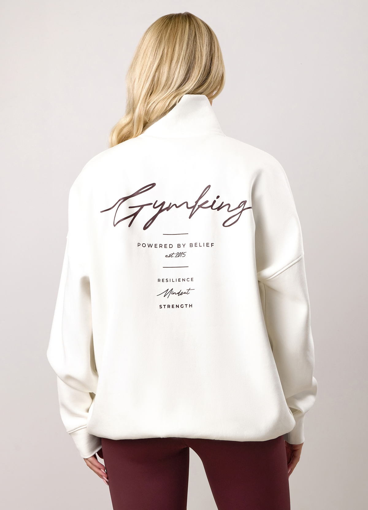 Gym King Reset 1/4 Zip Funnel - Cream