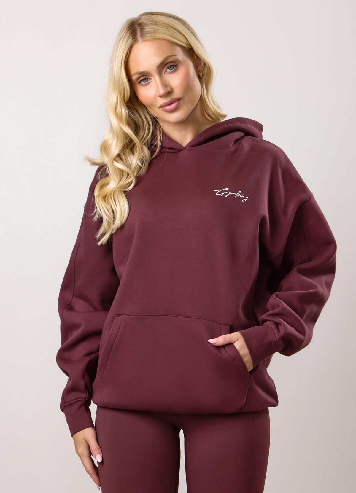 Gym King Reset Relaxed Fit Hoodie - Burnt Fig