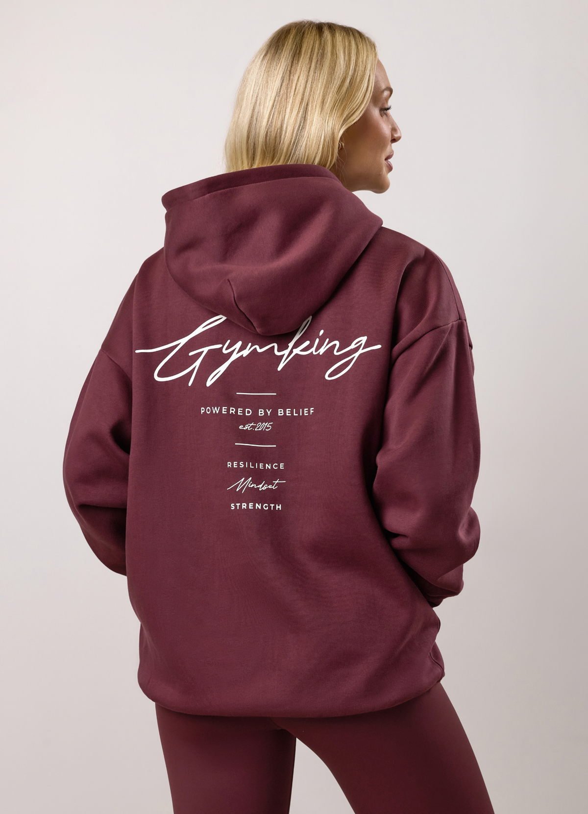 Gym King Reset Relaxed Fit Hoodie - Burnt Fig