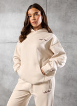 Gym King Script Fleece Hoodie - Butterscotch Marl/Deep Cherry thumbnail
