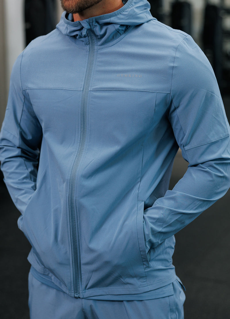 Gym King Hex Hood Tracksuit - Blue Shadow