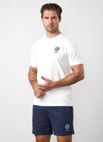 Gym King Heritage Crest Jersey T-Shirt - Cream/Indigo Blue thumbnail
