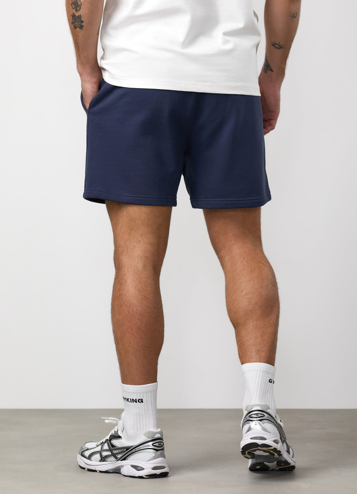 Gym King Heritage Crest Loopback Short - Indigo Blue