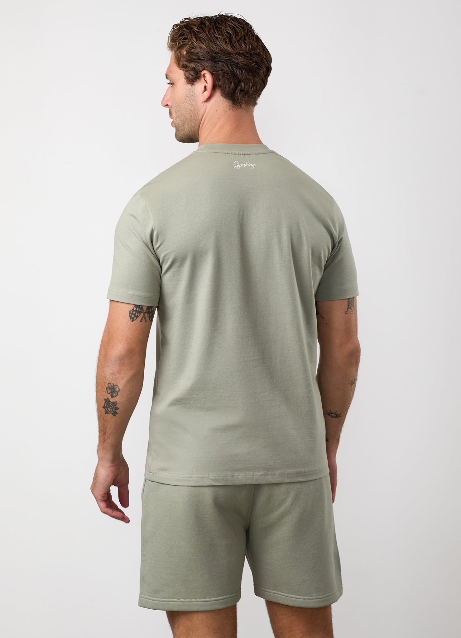 Gym King Heritage Crest Jersey Tee - Soft Khaki