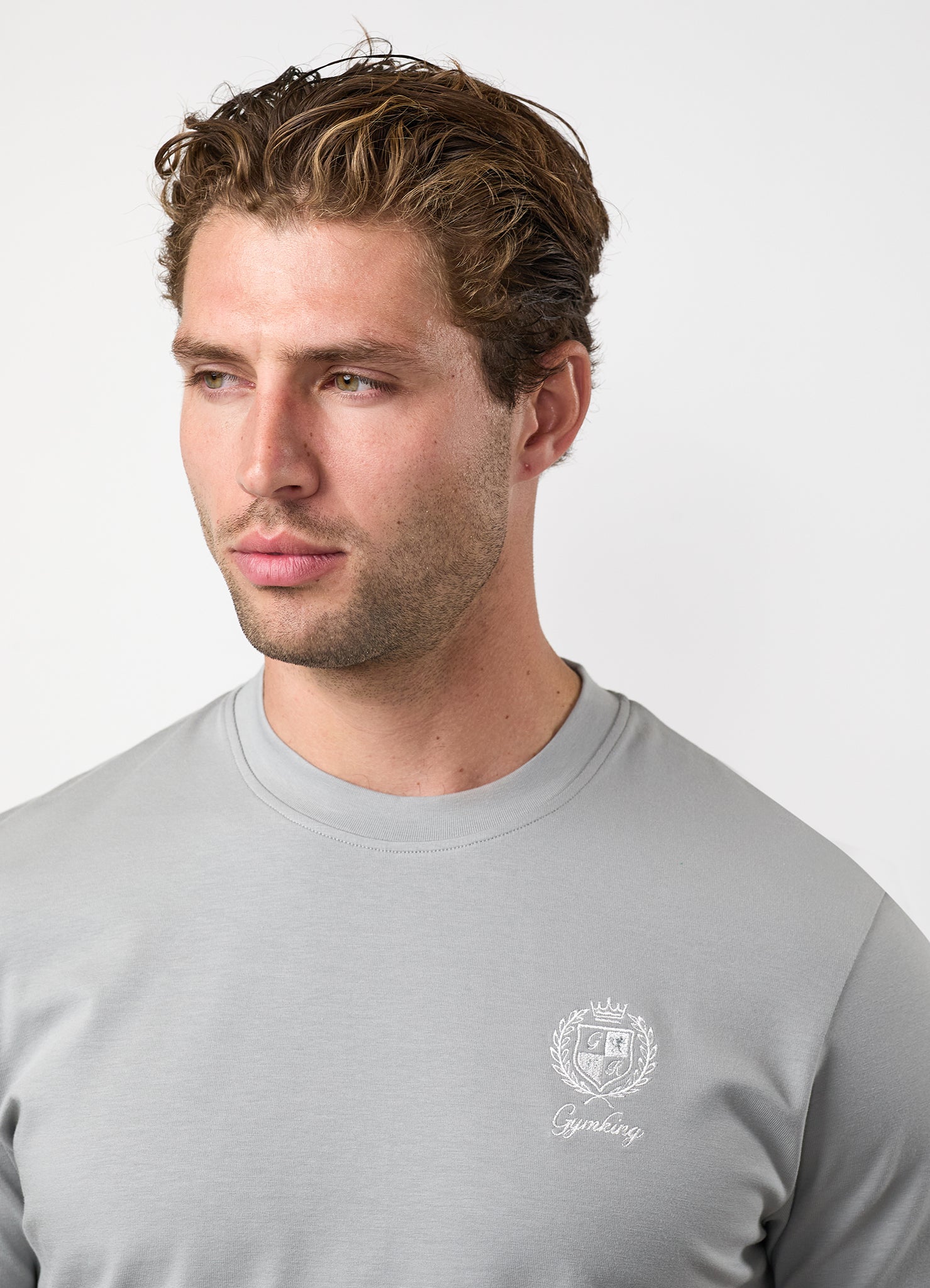 Gym King Heritage Crest Jersey Tee - Urban Grey