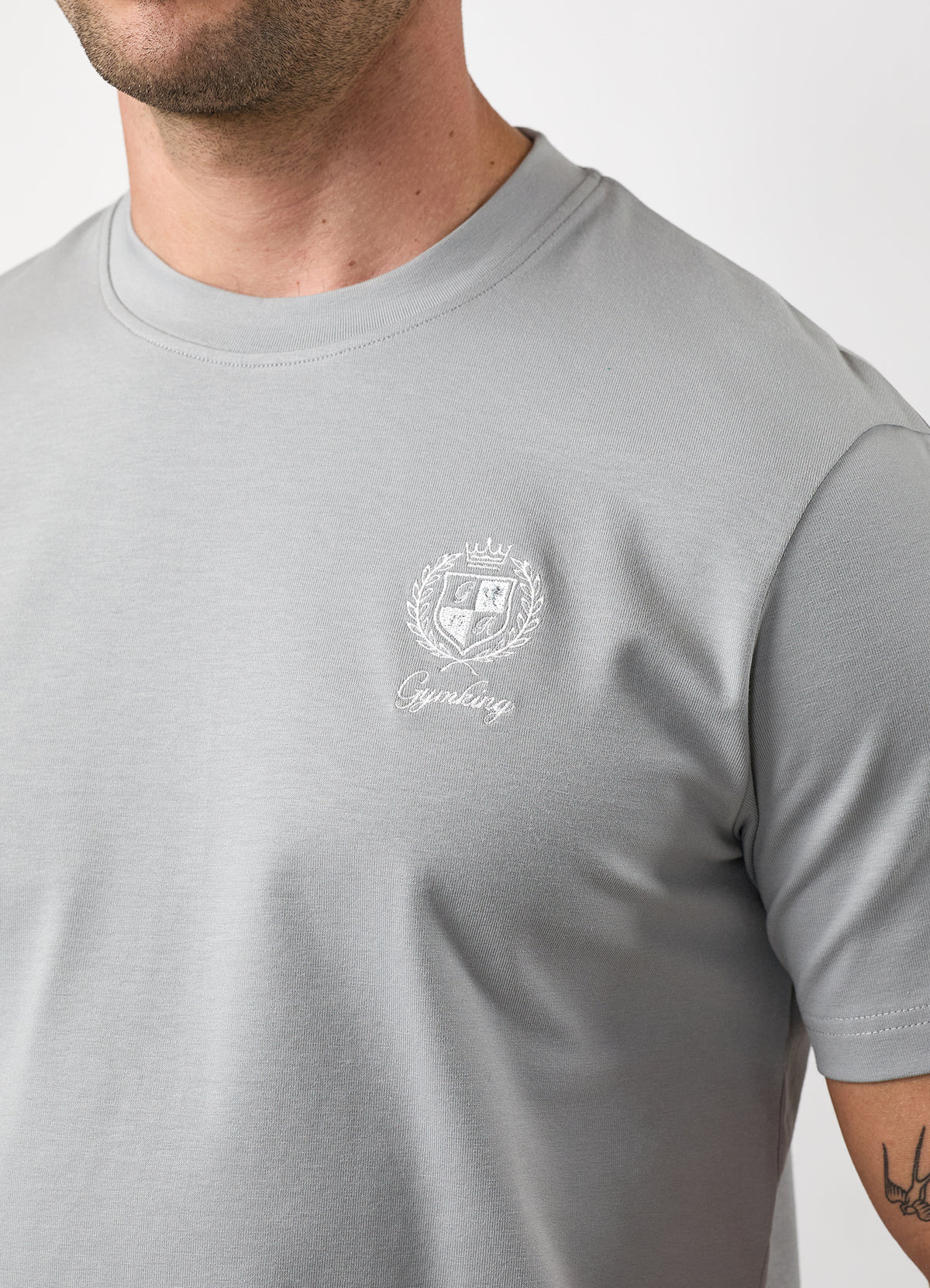 Gym King Heritage Crest Jersey T-Shirt - Urban Grey