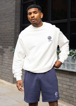 Gym King Heritage Crest Loopback Sweatshirt - Cream/Indigo Blue thumbnail