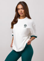 Gym King Heritage T-shirt met dubbele laag in boyfriend-stijl - Crème (miniatuurafbeelding)