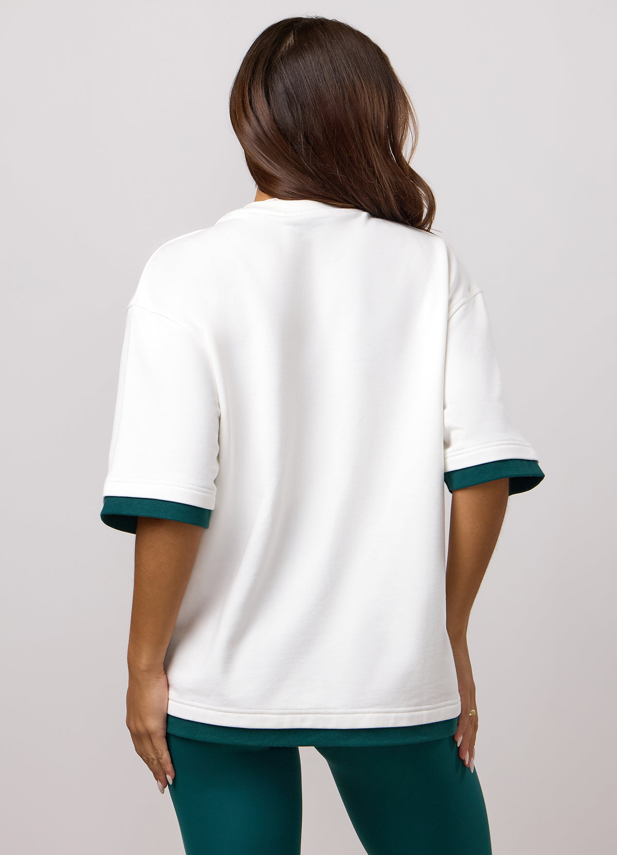 Gym King Heritage T-shirt met dubbele laag in boyfriend-stijl - Crème