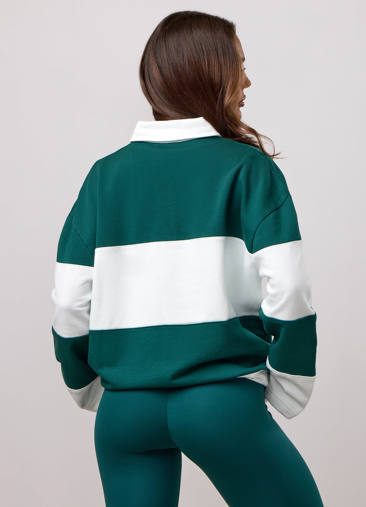 Gym King Heritage Rugby-sweatshirt - smaragdgroen/crème