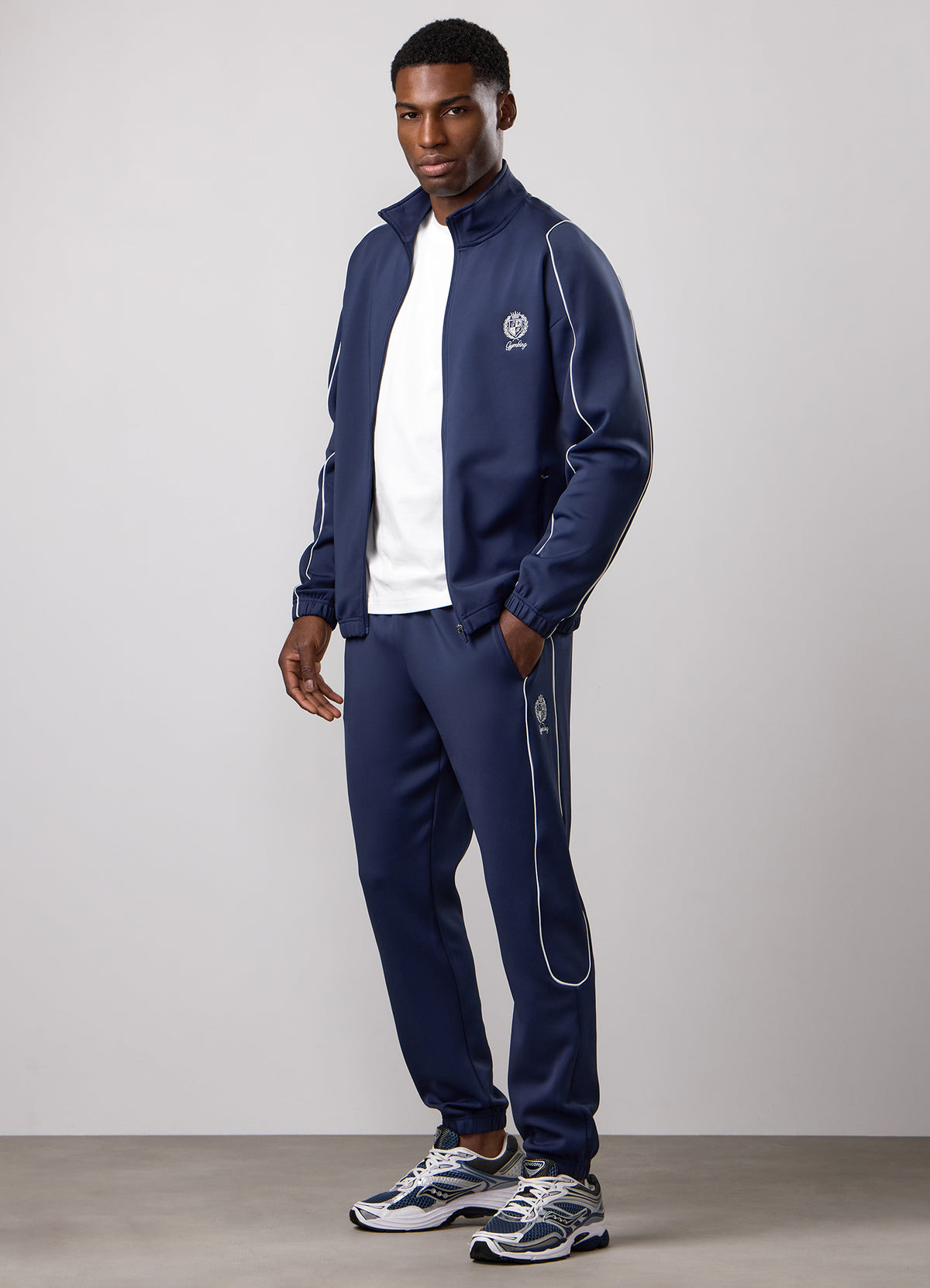 Gym King Heritage Full Zip Tracksuit - Indigo Blue