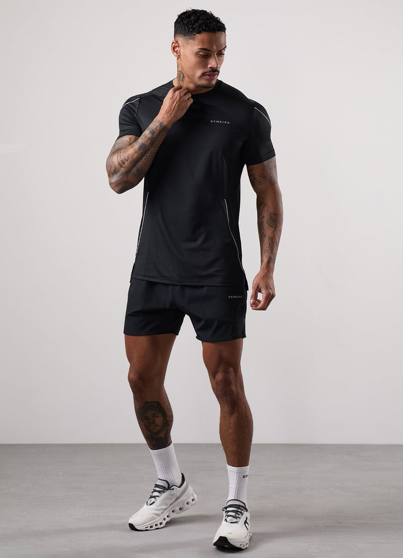 Gym King Hex 6" Short - Black/Fossil Grey