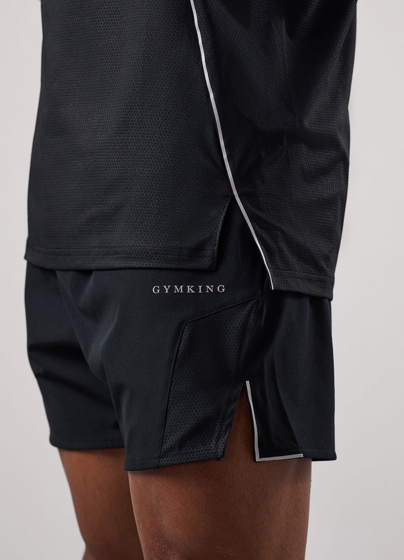 Gym King Hex 6" Short - Black/Fossil Grey