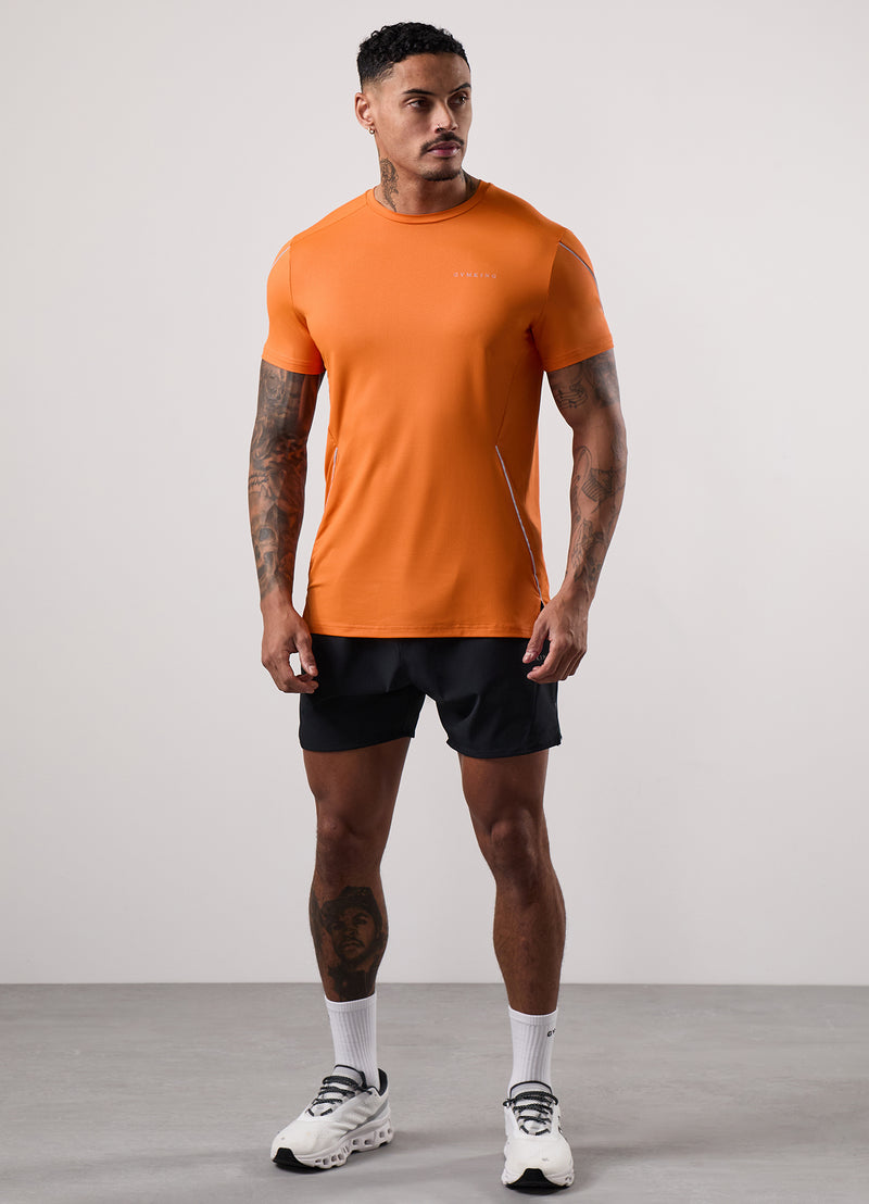 Gym King Hex All Over Print Tee - Burnt Orange