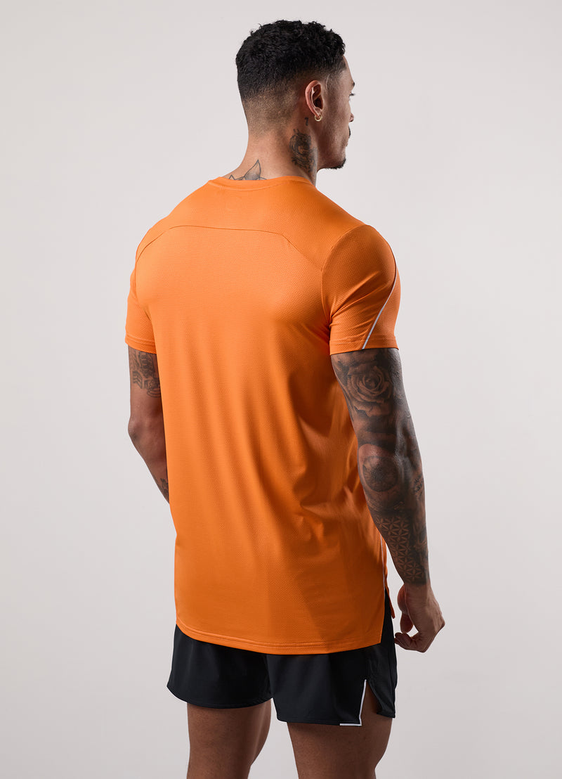 Gym King Hex All Over Print Tee - Burnt Orange