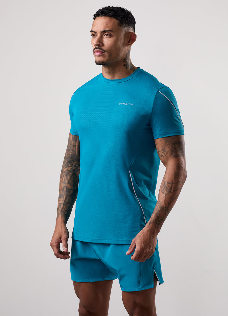 Gym King Hex All Over Print Tee - Exotic Teal