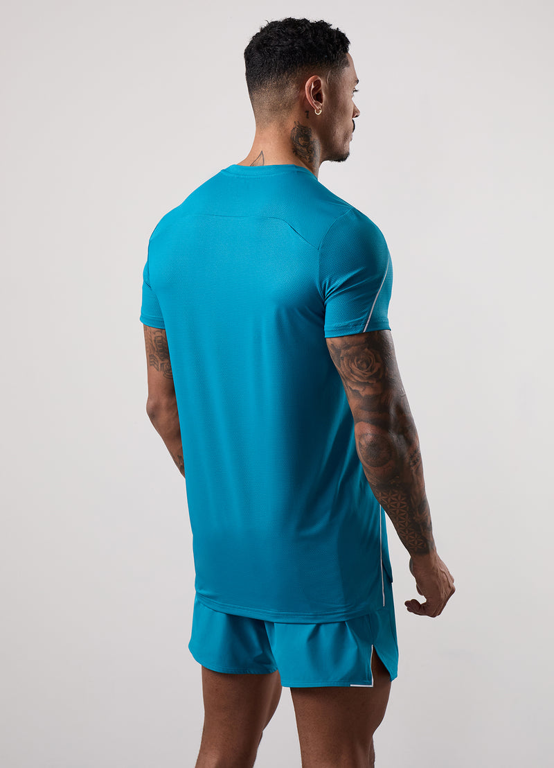 Gym King Hex All Over Print Tee - Exotic Teal