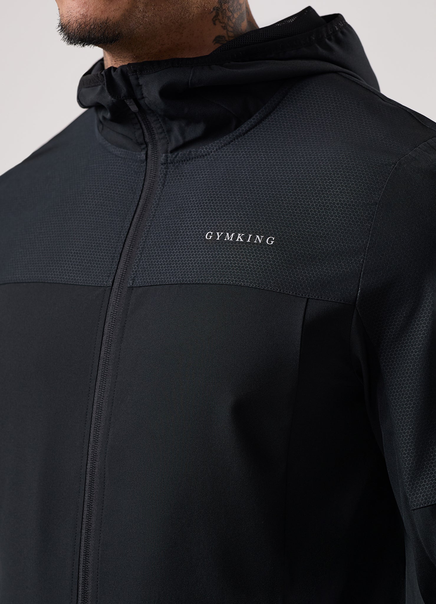Gym King Hex Hood - Black/Fossil Grey