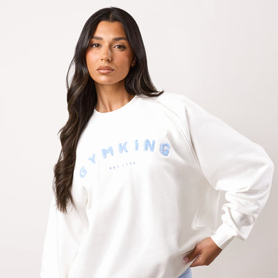 Gym King Shadow Oversized Crew - Cream
