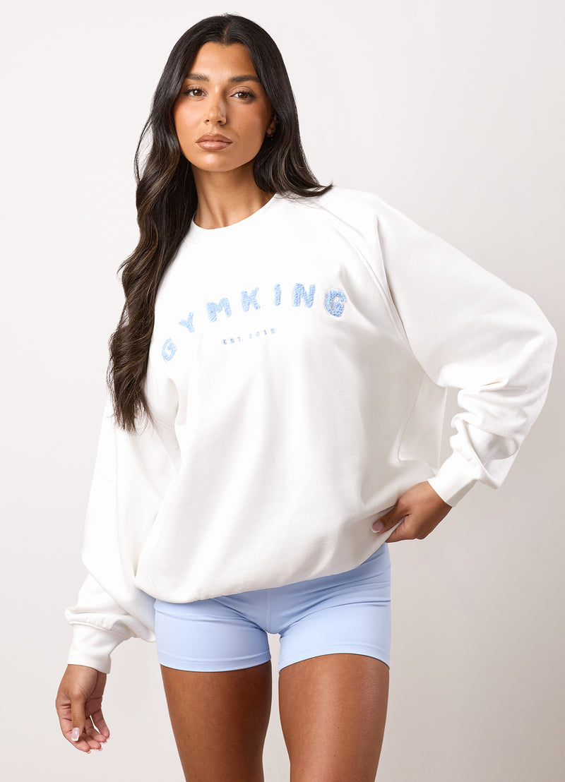Gym King Shadow Oversized Crew - Cream