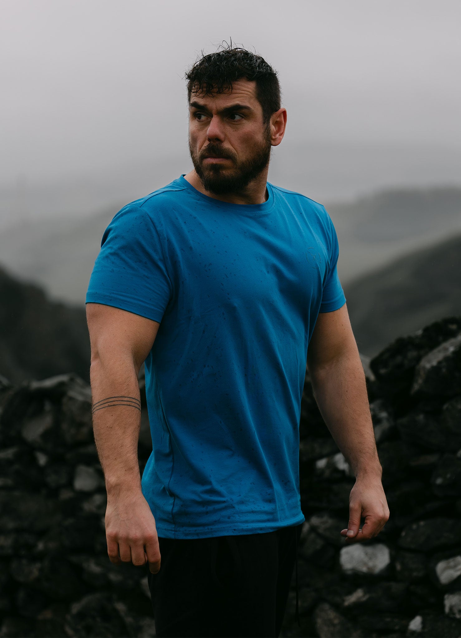 Gym King Stoic Hekla Jersey Tee - Icelandic Blue