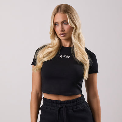 Gym King Inspire Cap Sleeve Curved Hem Tee - Black
