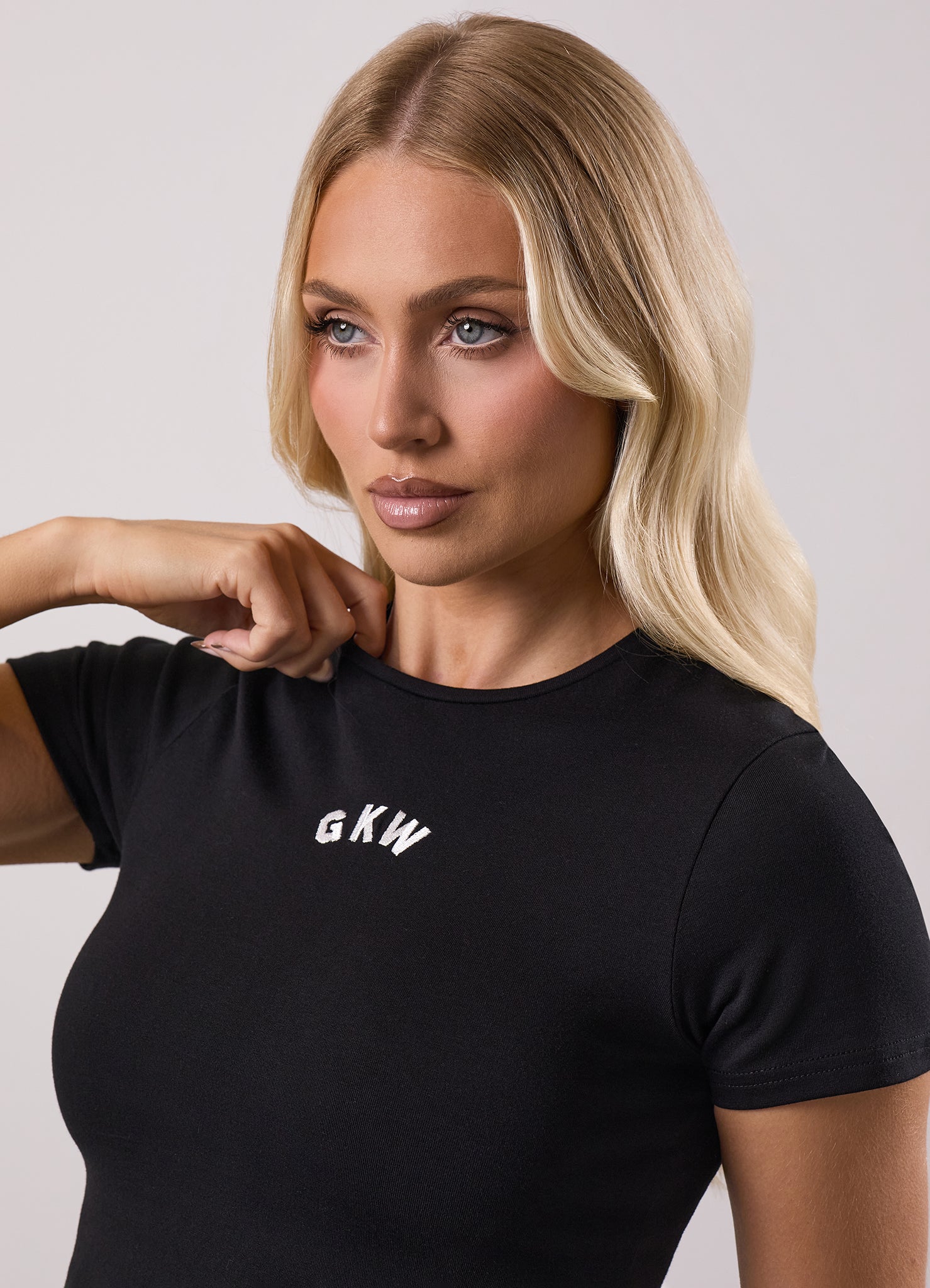 Gym King Inspire Cap Sleeve Curved Hem Tee - Black